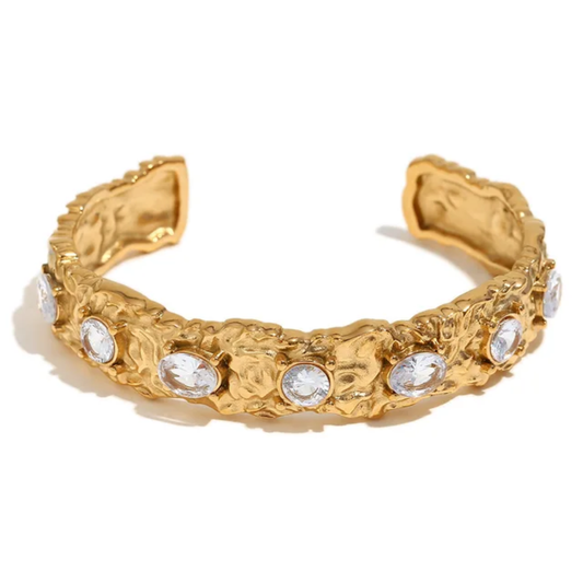 Celestia Baroque Crystal Cuff - crystal clear
