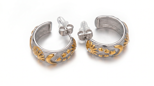 Celestial Glow Hoop Stud Earrings