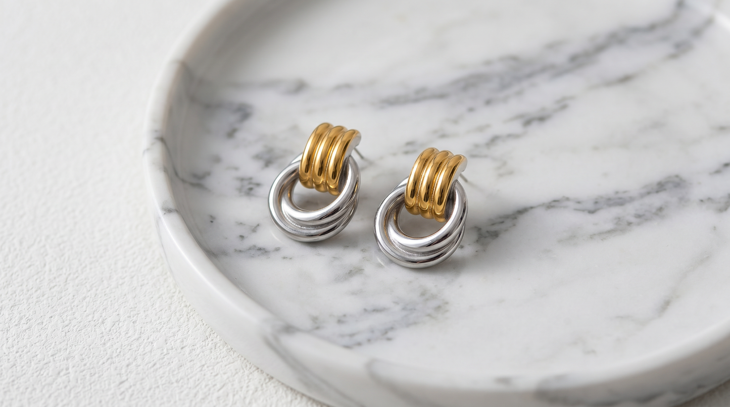 Luxe Link Duo Stud Earrings